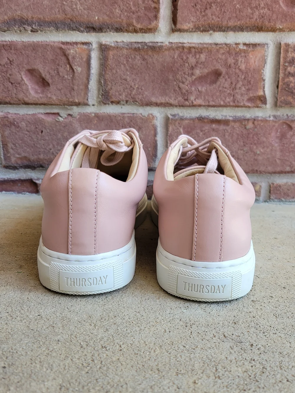 Thursday Boot Blush Pink Leather Sneakers Womens 6.5 Low Top Lace-Up Minimalist - Picture 4 of 6